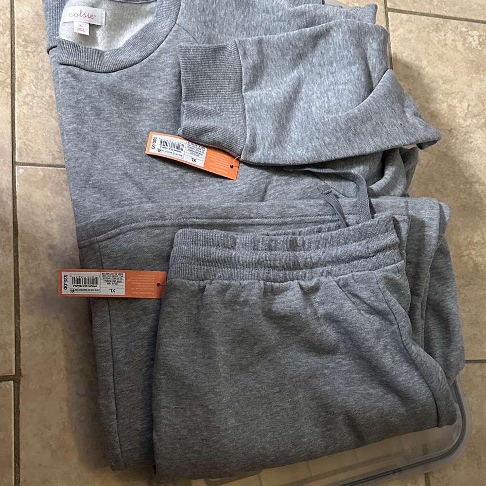 Colsie Gray Sweatshirt and wide leg Sweatpants Set lounge wear